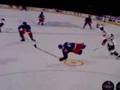 Glitch in NHL 08 on Hit to Gomez.