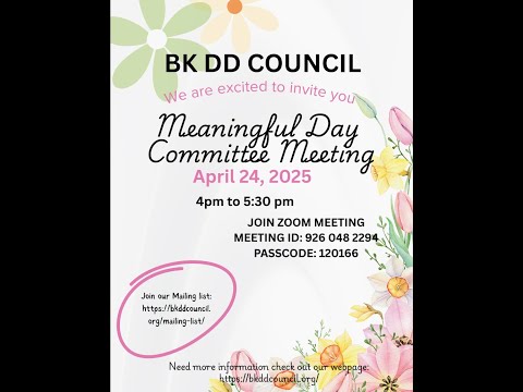 Meaningful Day Committee April 24, 2025 – Brooklyn Developmental ...