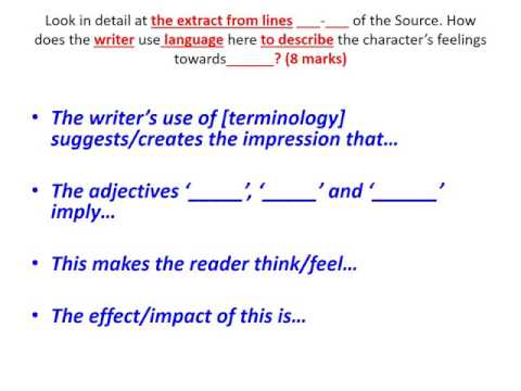 language paper 2 question 3 sentence starters
