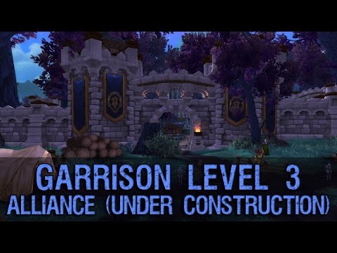 Preview - This is the preview of Alliance Garrison Level 3. Since there is a bug atm you can't complete building process in Garrison Level 3, so my Mage Tower, Lumber Mill and Sparring Area are not completed.