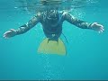 Freediving with monofin in Klaretjern