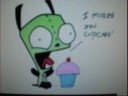 Gir loves his cupcake