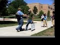 Evan Courtney heads out to EIU on Thursday, August 30 from 11:30am-12:00pm at the quad to give free hugs. It was a huge success.