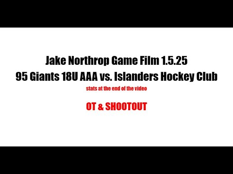 Jake Northrop Game Film 1.5.25 OT & SHOOTOUT