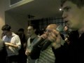 Greg Morris and John Underwood karaoke rapping on Ganster Rap: Richard Myles does bez