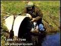 Beaver trap set in open pipe culvert