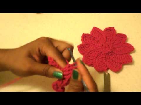 Flor de Pascua -Tutorial de tejido crochet