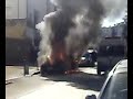 Incendie d'une voiture Mitsubishi à Casablanca