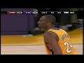 kobe hits a fadeaway on to blazers to hit the 63 point mark in ot.. finishes with 65