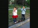 Chinese kids blowing bubbles