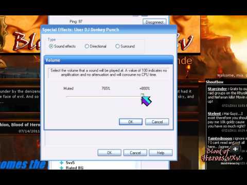 how to adjust user volume in ventrilo