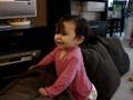 Parker watching The Backyardigans