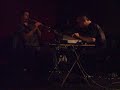ariel shibolet (soprano sax), eran sachs (electronics) & ofer bymel (cymbal) on june 1st 2007 at one of the tel aviv meetings held at hagada hasmalit, tel aviv, israel.