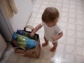 Helping put away the Groceries