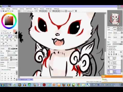 jinyjinjin - for another button design sketch with pencil, digital work with sai music - yuki kajiura - storm and fire.