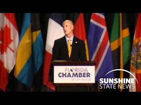 Gov. Rick Scott addressed international trade during the opening day of the Florida Chamber of Commerce's International Day at the FSU Conference Center, Feb. 7, 2012.