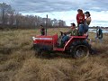 Rescuing the tractor from the mud!