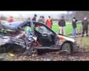 Car after huge crash Wise?ka/Kijas team on Tyski-Mera Rally Car after huge crash Wise?ka/Kijas team on Tyski-Mera Rally