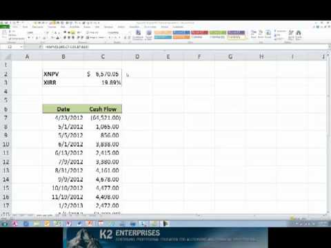 how to calculate irr in excel