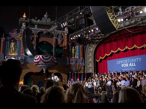 president - President Obama delivers remarks on the economy, at the Uptown Theater in Kansas City, Missouri, July 30, 2014.
