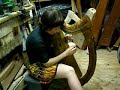 Natalie playing the wire strung harp 4
