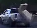 Crazy ass in a pick-up truck moving a couch