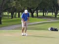 Daman Postal (Blythewood, SC) putts for birdie on the 5th hole.