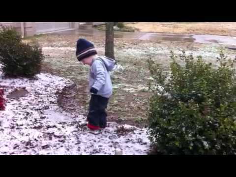 Eli playing in snow - and loving it!