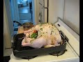 Rubbing down the turkey