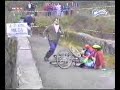 Bicyclist tossed off bridge for unsportsmanlike conduct