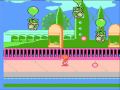 the first few levels of doki! doki! yuuenchi: crazy land daisakusen, also known as crazy land, trolls in crazyland, or doki doki amusement park. it's got an interesting gameplay mechanic. the more damage you take, the stronger your weapon gets. take one hit, you gain a double shot. take a second, your soccer ball becomes huge. when you get dropped to red, you fire two huge balls. it never made the states. note that this is a translation hack.