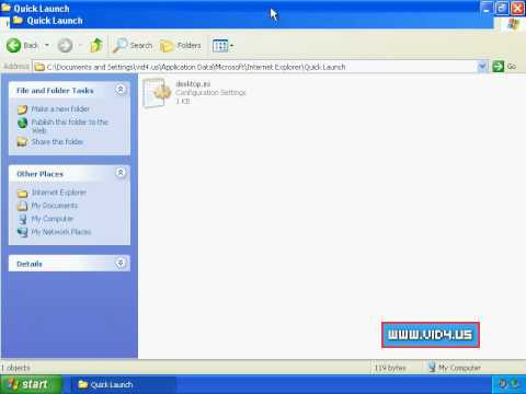 how to quick launch windows xp