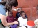Laura trying to console children
