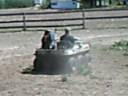 Kevin, Samantha, Haylee Rae and Klutch riding in the Argo