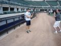 Josh Womack does a few other bat tricks before a Long Beach Armada game