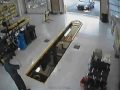 stupid woman car crash in oil station! worst woman driver!