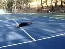 Don jumping over Gabe