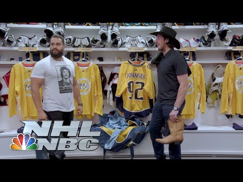 Video: WWE's Rusev and Lana turn Predators' Johansen, Josi into WWE Superstars I NHL I NBC Sports