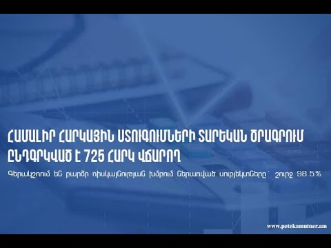 Հարկային ստուգումների համալիր ծրագրում ընդգրկված է 725 հարկ վճարող. Պետական եկամուտների կոմիտե