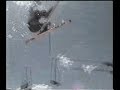 skier trying to show off to high school girls skier trying to show off to high school girls