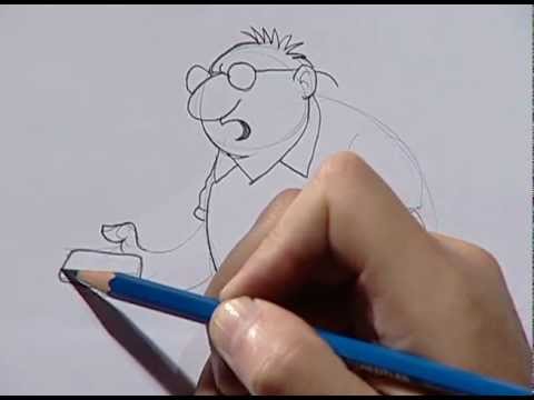 how to draw a cartoon t.v step by step