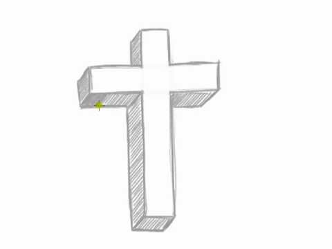 How to Draw a 3D Cross – Easy Things to Draw in 3D