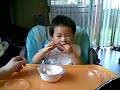 Edmond can feed himself