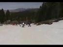 Laotian Learning and falling Snowboarding