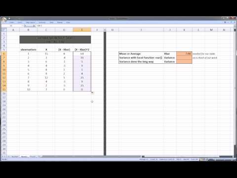 how to calculate variance in excel