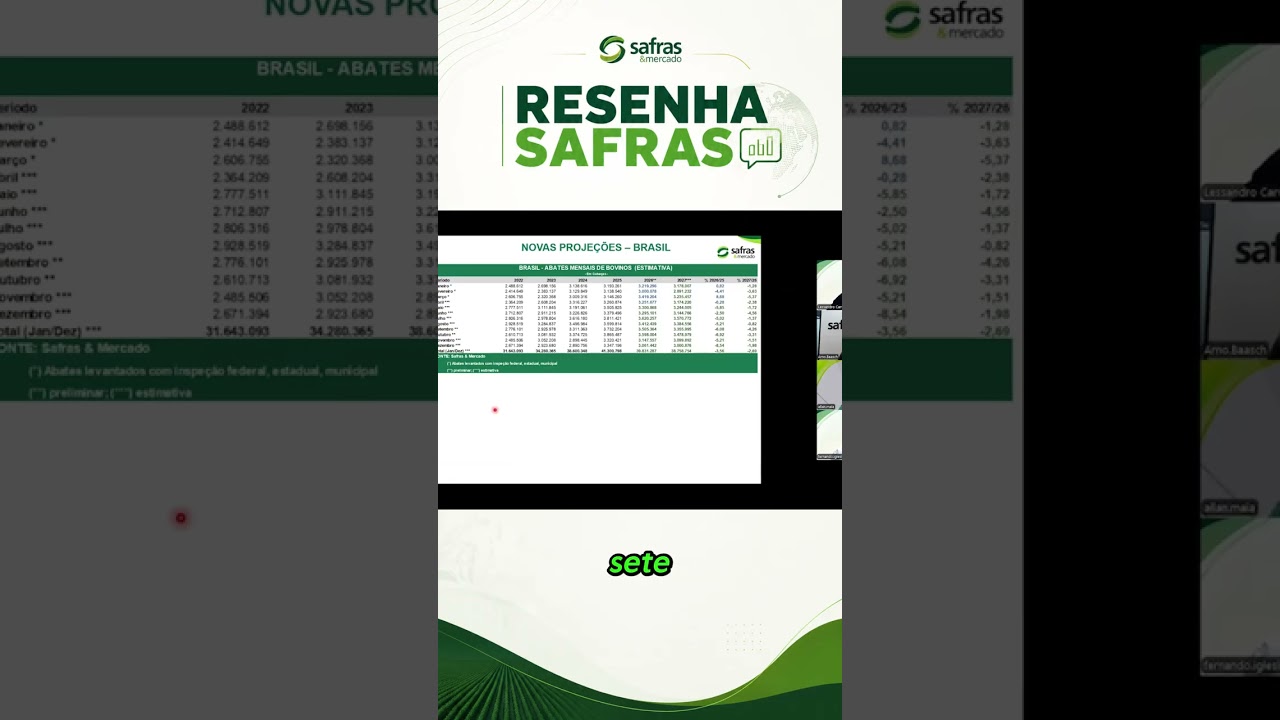corte do último programa 'Resenha Safras', sobre a disponibilidade de carnes 2027