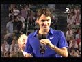 The Fed Express breaks down after losing the 2009 Australian open to Rafael Nadal and the chance to win his 14th Grand Slam to equal the great Pete Sampras. What a pair of absolute champions. What great respect Nadal showed as he walked up the steps tapping Roger on the leg. 2 legends on and off the court. If you ever wanted your children to emulate anyone, it would have to be these guys.