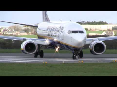 rynair 737 - Full HD footage of a Ryanair 737-800 taxiing, lining up and taking off from runway 35 at Cork Airport, Ireland. This flight was departing for London Stansted...