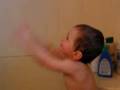 Khelben having a shower at Grandma's house