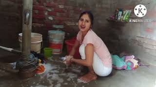 Clothes washing hand// indian women how to wash ka